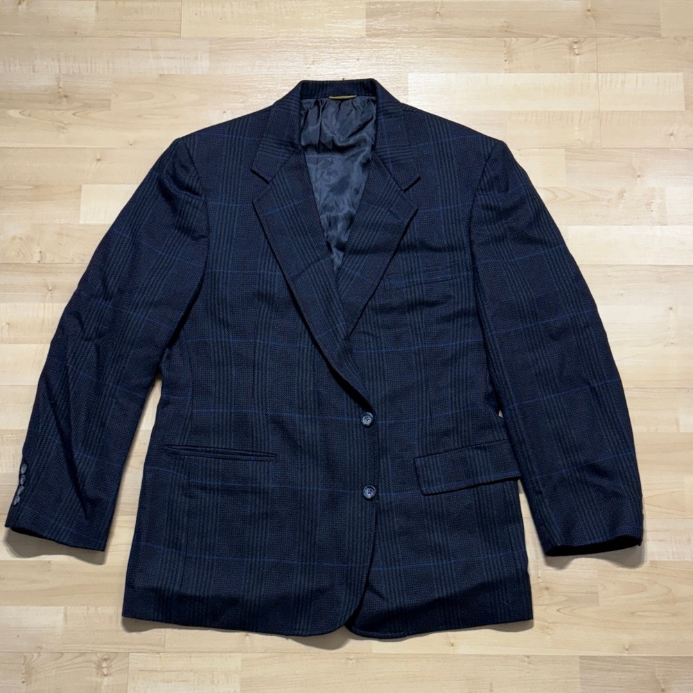 Classic Navy Windowpane Men's Blazer